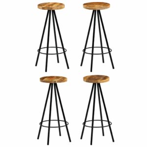 Bar Chairs 4 pcs Solid Mango Wood 30x30x76 cm