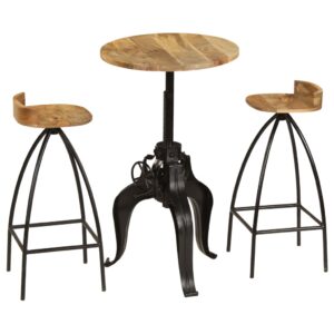 Bar Set 3 Pieces Solid Mango Wood