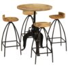 Bar Set 5 Pieces Solid Mango Wood