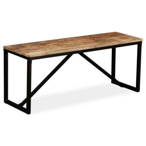 Small Industrial Bench Black Frame with Mango Wood 110cm