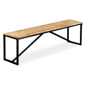 Large Industrial Bench Black Frame with Mango Wood 160cm