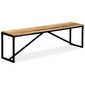 Large Industrial Bench Black Frame with Mango Wood 160cm