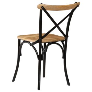 Casa Black Cross Chairs 2 pcs Solid Mango Wood 51x52x84 cm