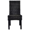 Casa Black Dining Chairs 2 pcs Kubu Rattan and Mango Wood
