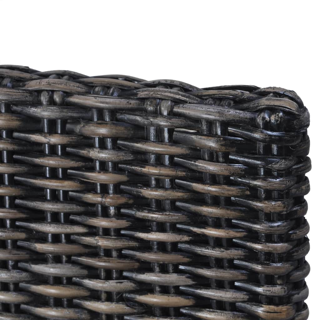 Casa Black Dining Chairs 2 pcs Kubu Rattan and Mango Wood