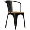 Casa Black Dining Chairs 2 pcs Solid Mango Wood 51x52x84 cm