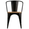 Casa Black Dining Chairs 2 pcs Solid Mango Wood 51x52x84 cm