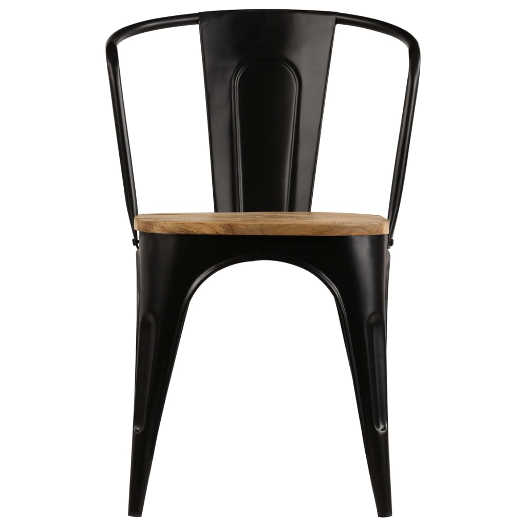 Casa Black Dining Chairs 2 pcs Solid Mango Wood 51x52x84 cm