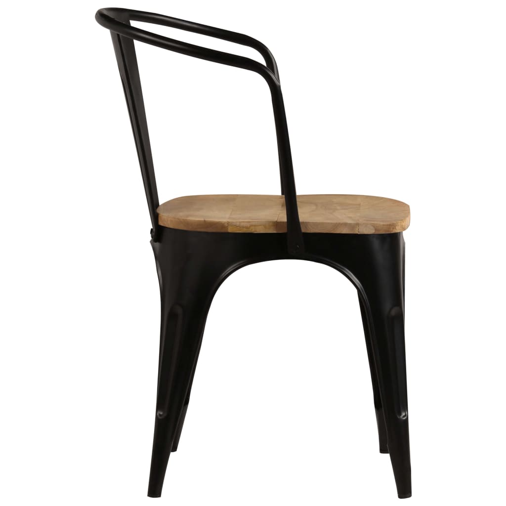 Casa Black Dining Chairs 2 pcs Solid Mango Wood 51x52x84 cm