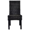 Casa Black Dining Chairs 4 pcs Kubu Rattan and Mango Wood