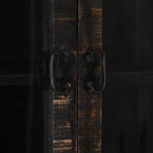 Casa Black Highboard 90x40x180 cm Solid Mango Wood