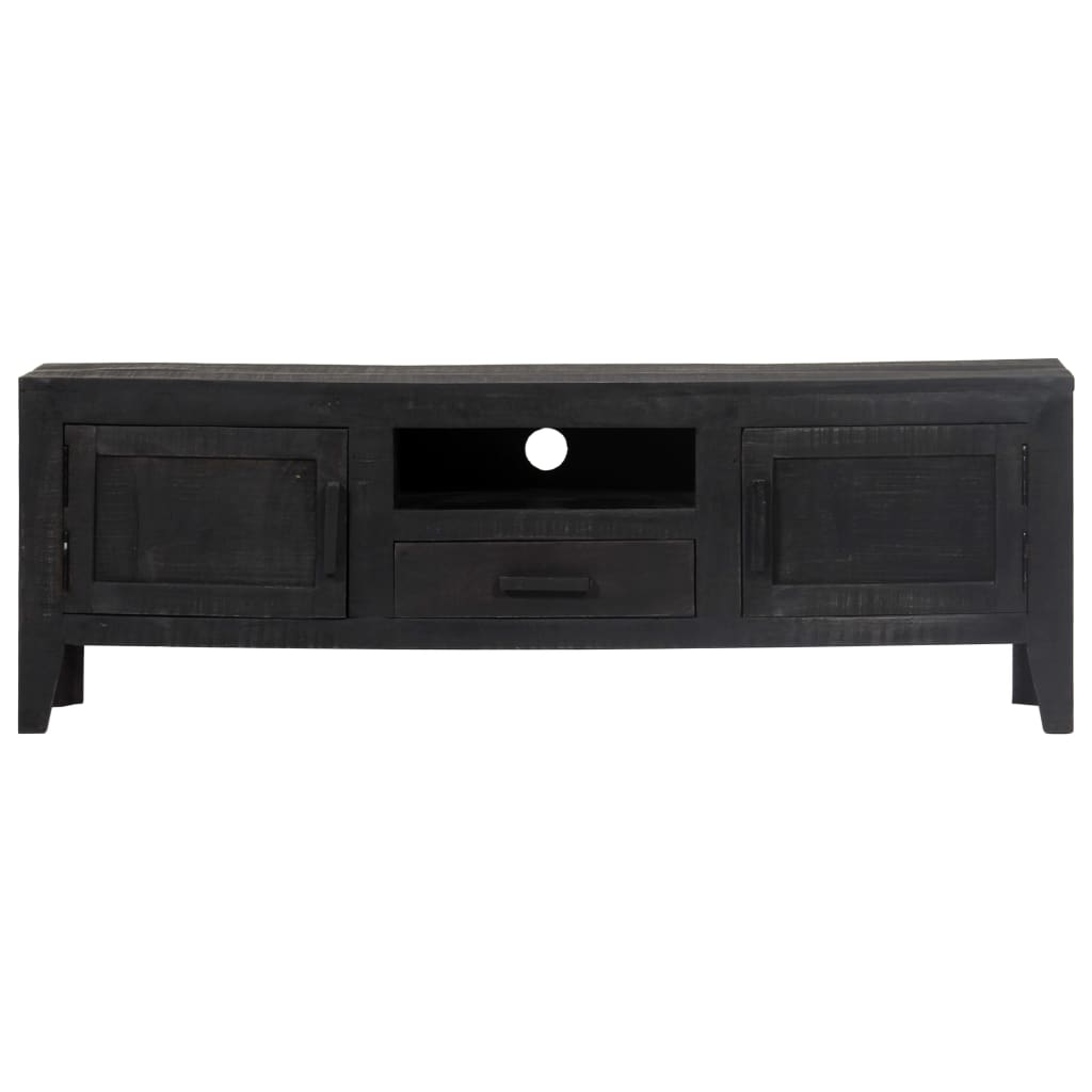 Casa Black TV Cabinet 118x30x40 cm Solid Mango Wood