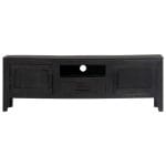 Casa Black TV Cabinet 118x30x40 cm Solid Mango Wood 4