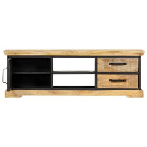 Casa Black Tv Cabinet 120X30X40 Cm Solid Mango Wood