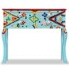 Console Table Solid Mango Wood Blue Hand Painted