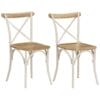 Cross Chairs 2 pcs Solid Mango Wood 51x52x84 cm White