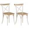 Cross Chairs 2 pcs Solid Mango Wood 51x52x84 cm White
