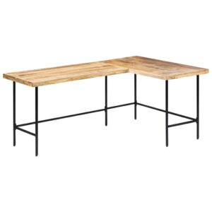 Corner Desk L Shape 120x60x76 cm Solid Mango Wood