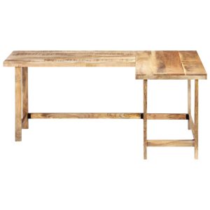 L Shape Corner Desk 120x60x76 cm Solid Mango Wood