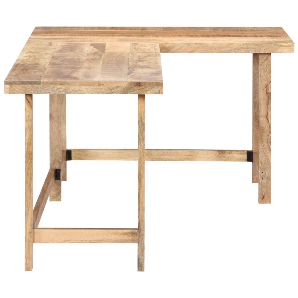 L Shape Corner Desk 120x60x76 cm Solid Mango Wood