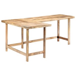 L Shape Corner Desk 120X60X76 Cm Solid Mango Wood