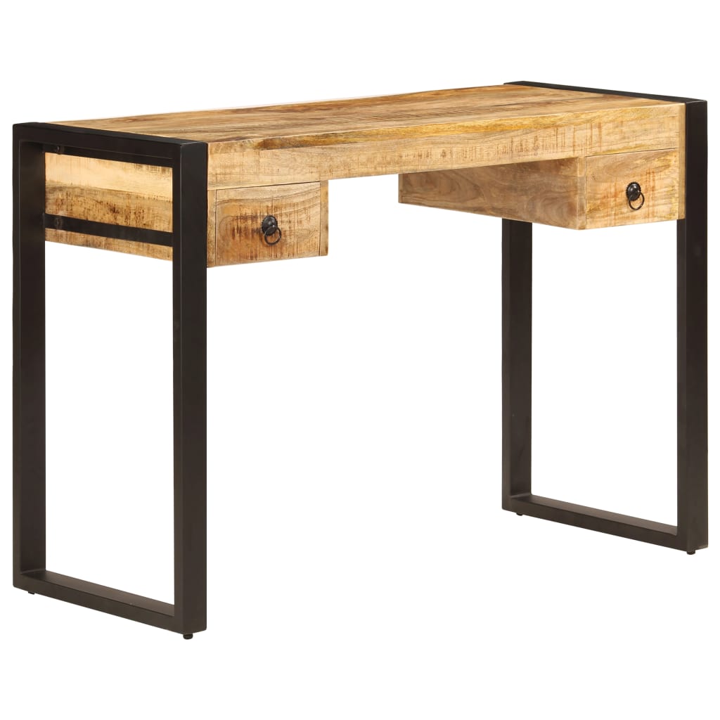 Industrial Desk with 2 Drawers 110x50x77 cm Solid Mango Wood