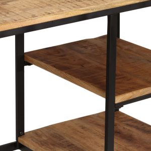 Desk With Folding Stool Solid Mango Wood 115X50X76 Cm
