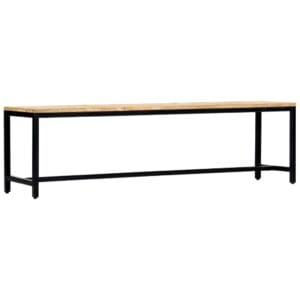 Industrial Style Dining Bench 160 cm Solid Rough Mango Wood
