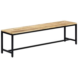 Industrial Style Dining Bench 160 cm Solid Rough Mango Wood