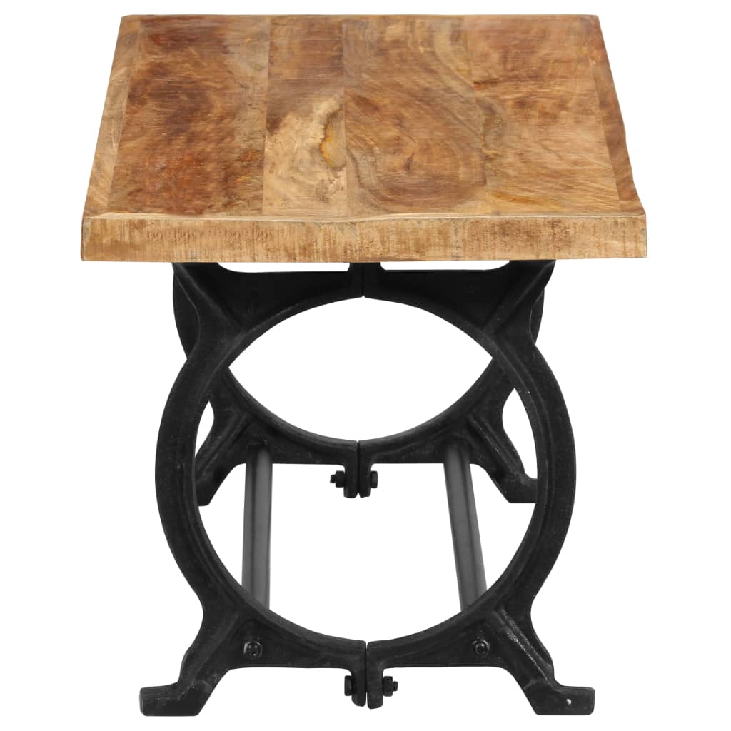 Industrial Dining Bench Solid Mango Wood and Cast Iron 110x45x47 cm