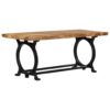 Industrial Dining Bench Solid Mango Wood and Cast Iron 110x45x47 cm