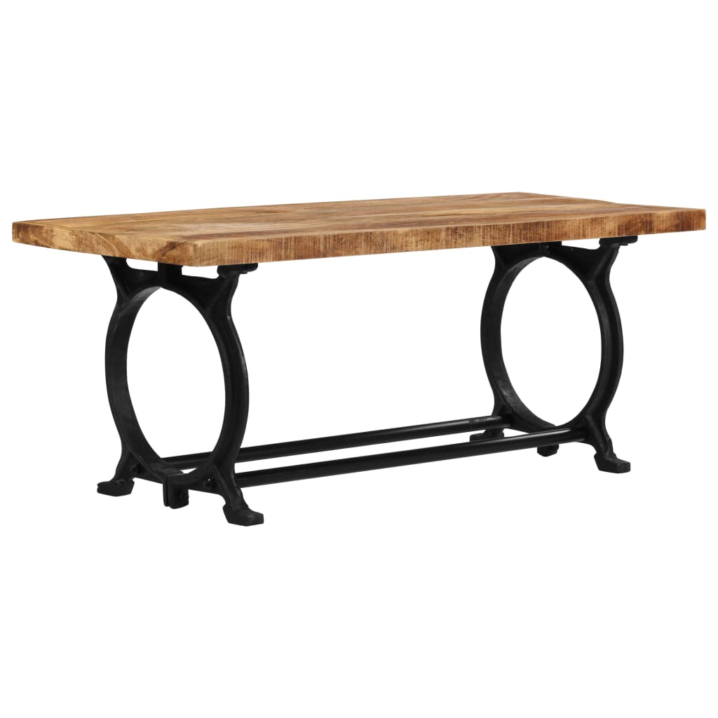 Industrial Dining Bench Solid Mango Wood and Cast Iron 110x45x47 cm