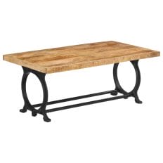 Industrial Dining Bench Solid Mango Wood and Cast Iron 110x45x47 cm