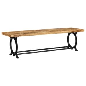 Industrial Dining Bench Solid Mango Woodand Cast Iron 160x45x45 cm