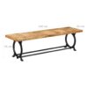 Industrial Dining Bench Solid Mango Woodand Cast Iron 160x45x45 cm