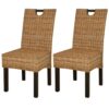Dining Chair 2 pcs Kubu Rattan Mango Wood