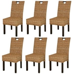 Dining Chair 6 pcs Kubu Rattan Mango Wood