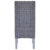 Dining Chairs 2 pcs Kubu Rattan and Mango Wood Grey