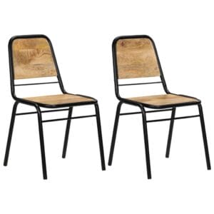 Dining Chairs 2 pcs Solid Mango Wood 44x59x89 cm