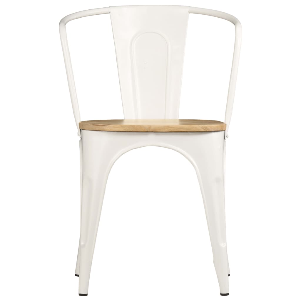 Dining Chairs 2 pcs Solid Mango Wood 51x52x84 cm White