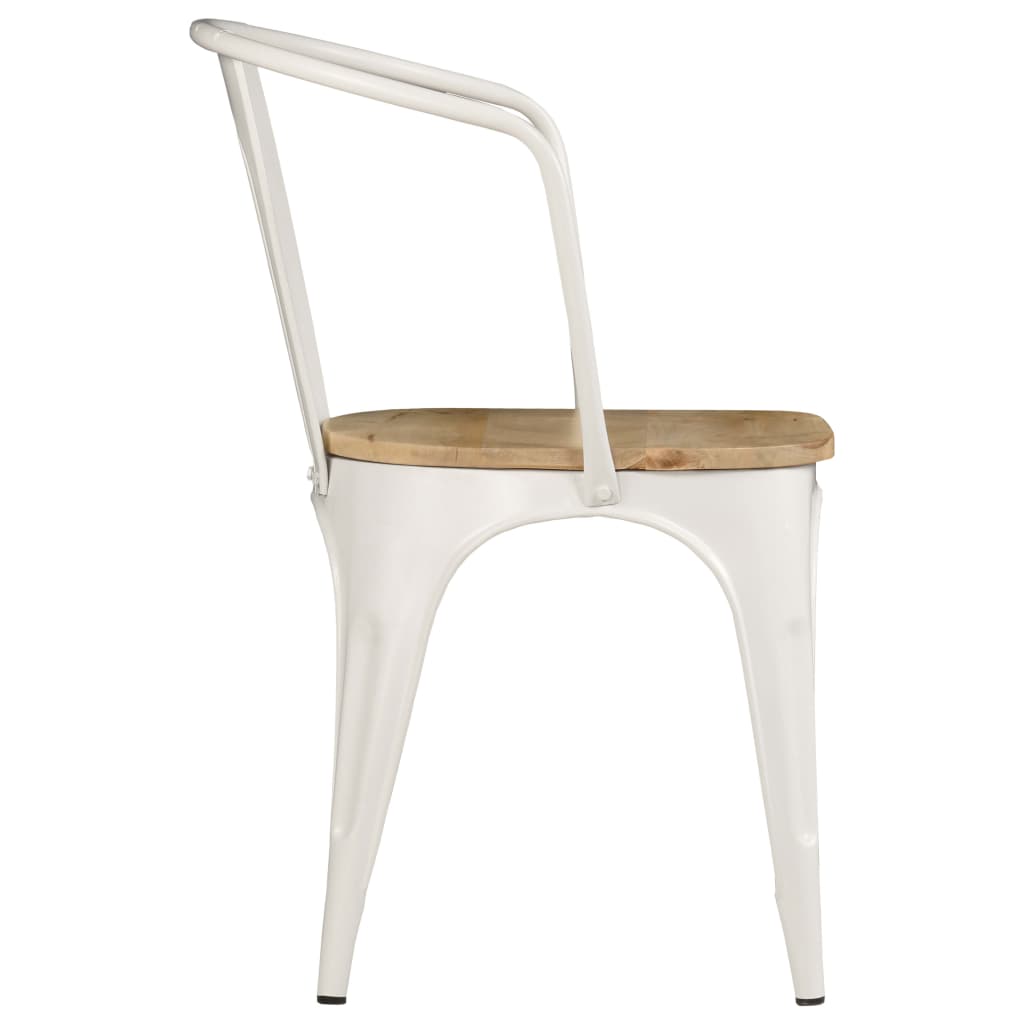 Dining Chairs 2 pcs Solid Mango Wood 51x52x84 cm White