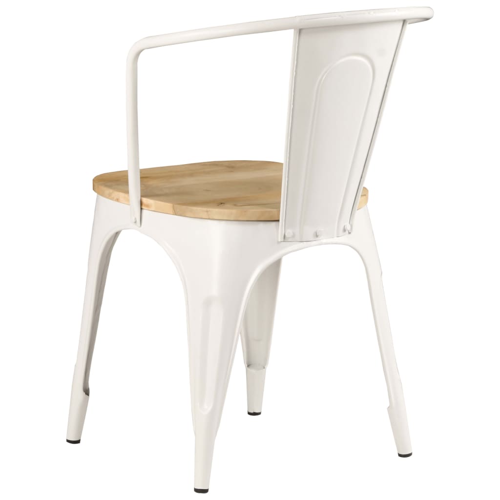 Dining Chairs 2 pcs Solid Mango Wood 51x52x84 cm White