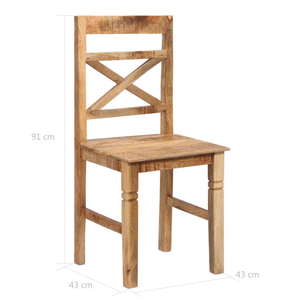 Dining Chairs 2 pcs Solid Mango Wood