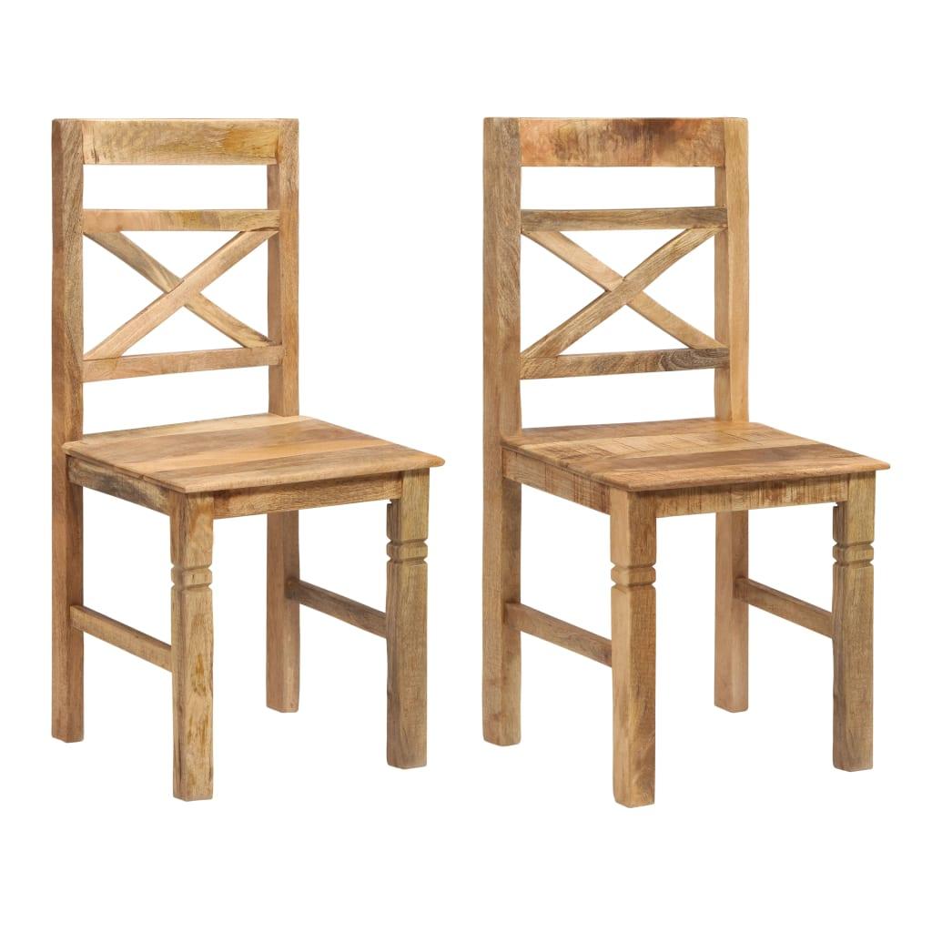 Dining Chairs 2 pcs Solid Mango Wood