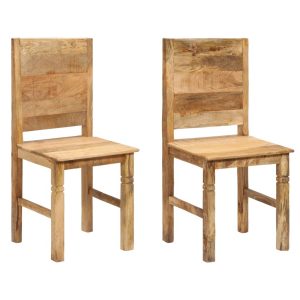 Set of 2 Wooden Dining Chairs Mango