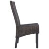 Dining Chairs 4 pcs Kubu Rattan and Mango Wood Brown