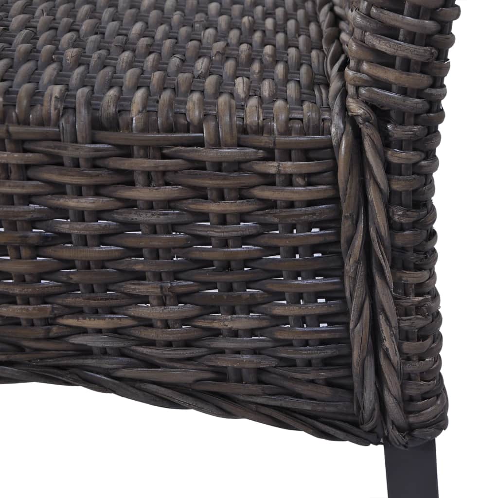 Dining Chairs 4 pcs Kubu Rattan and Mango Wood Brown