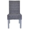 Dining Chairs 4 pcs Kubu Rattan and Mango Wood Grey