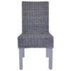 Dining Chairs 4 pcs Kubu Rattan and Mango Wood Grey