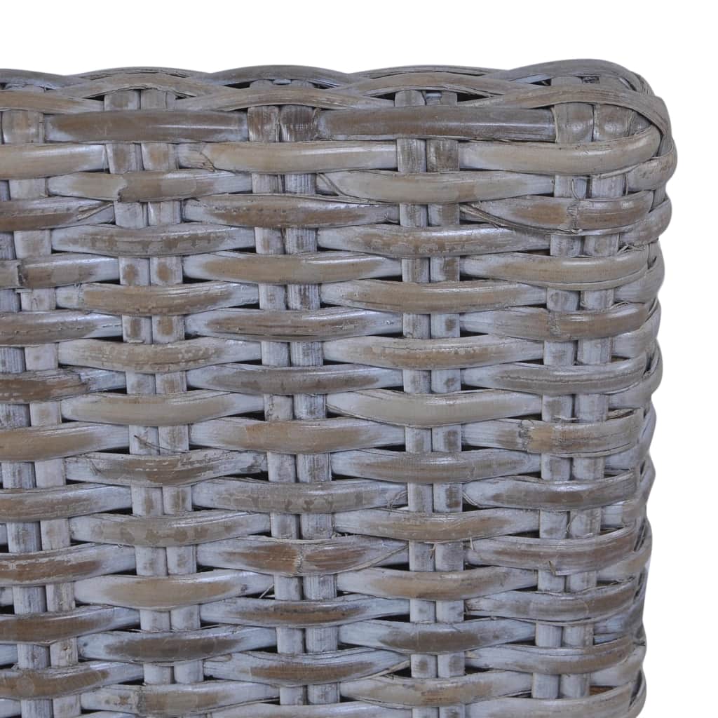 Dining Chairs 4 pcs Kubu Rattan and Mango Wood Grey